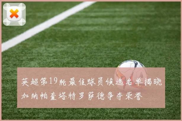 英超第19轮最佳球员候选名单揭晓加纳帕奎塔特罗萨德争夺荣誉